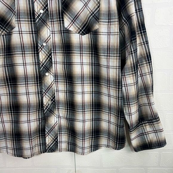 Wrangler Mens Pearl Snap Button Down size XL 46" Chest Cowboy Western - Picture 5 of 11